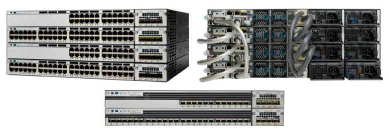 Cisco Catalyst 3750-X Series Switches (Front and Back(